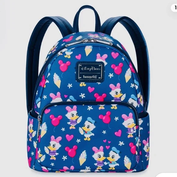 Loungefly Blue and Pink Daisy and Donald Duck Backpack - Picture 10 of 10